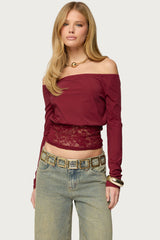 Dorona Lacey Off Shoulder Top