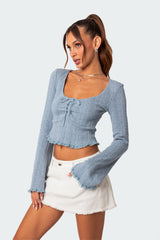 Lacey Long Sleeve Knit Top