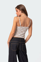 Ruby sheer lace tank top