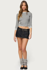 Imelde Striped Boat Neck Top