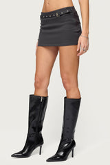 Jazi Grommet Belt Mini Skort