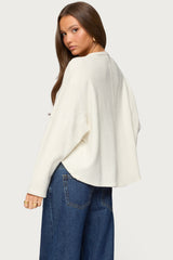Alisia Oversized Waffle Henley Top