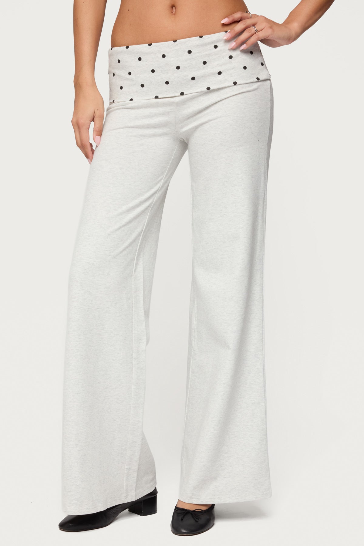 Reeva Polka Dot Foldover Trousers