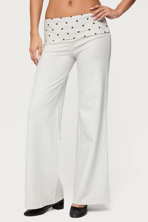 Reeva Polka Dot Foldover Trousers
