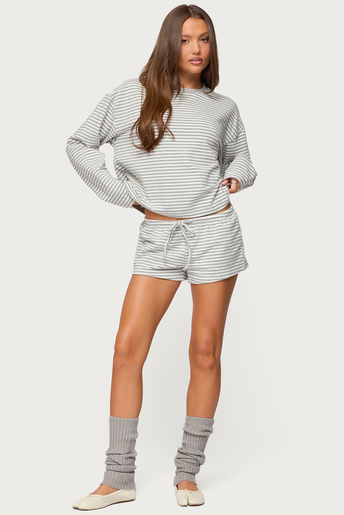 Jainee Striped Long Sleeve T Shirt