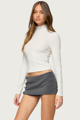 Saskia Fitted Ribbed Turtle Neck Top