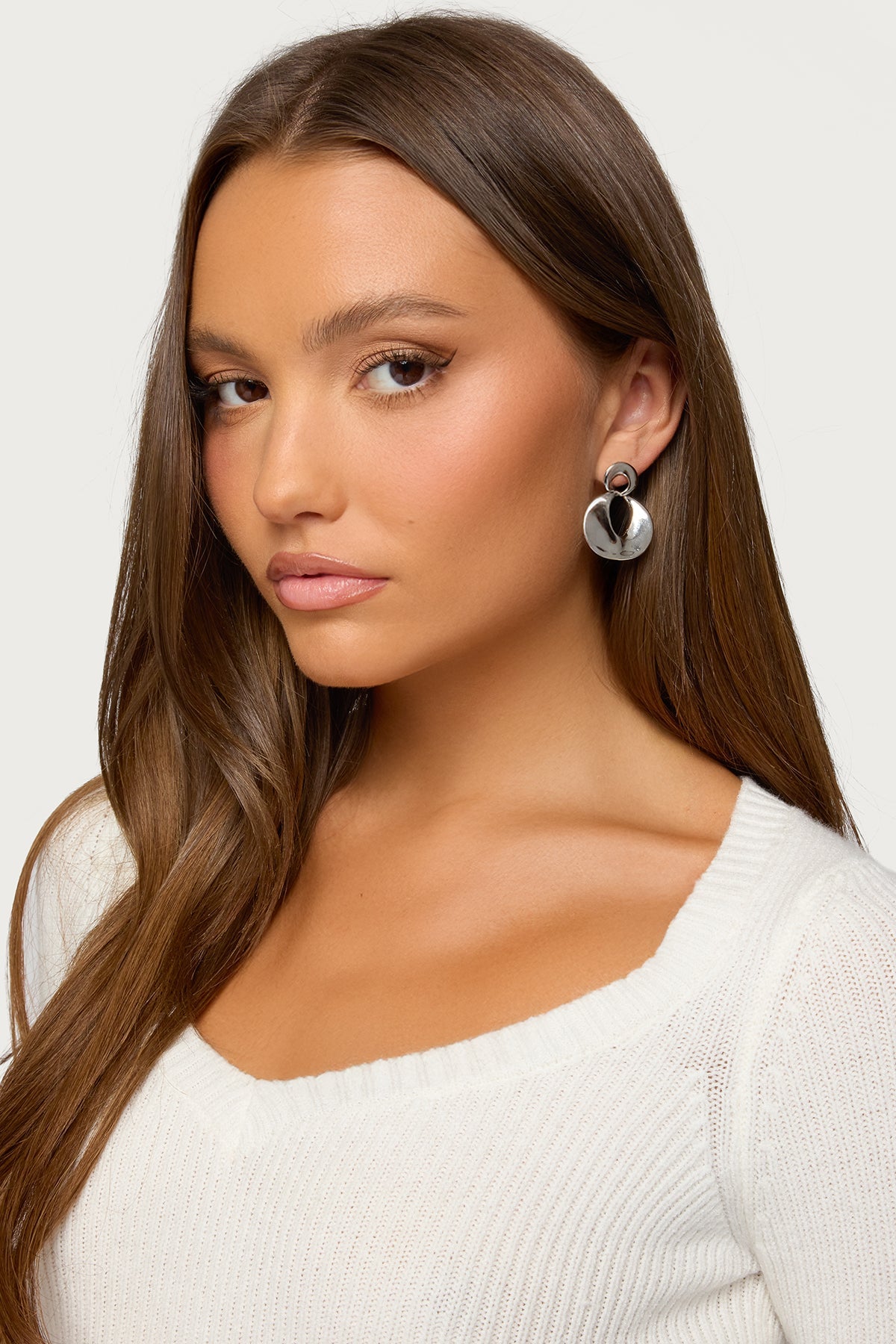 Double Disc Stud Earrings