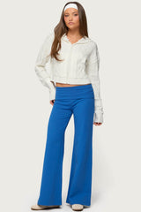 Wide Leg Foldover Trousers