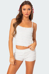 Lucy Ruffled Lace Tank Top