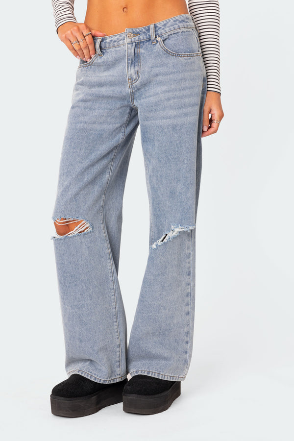 Debbie Distressed Low Rise Jeans