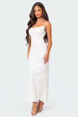 Nellie Sequin Open Back Maxi Dress