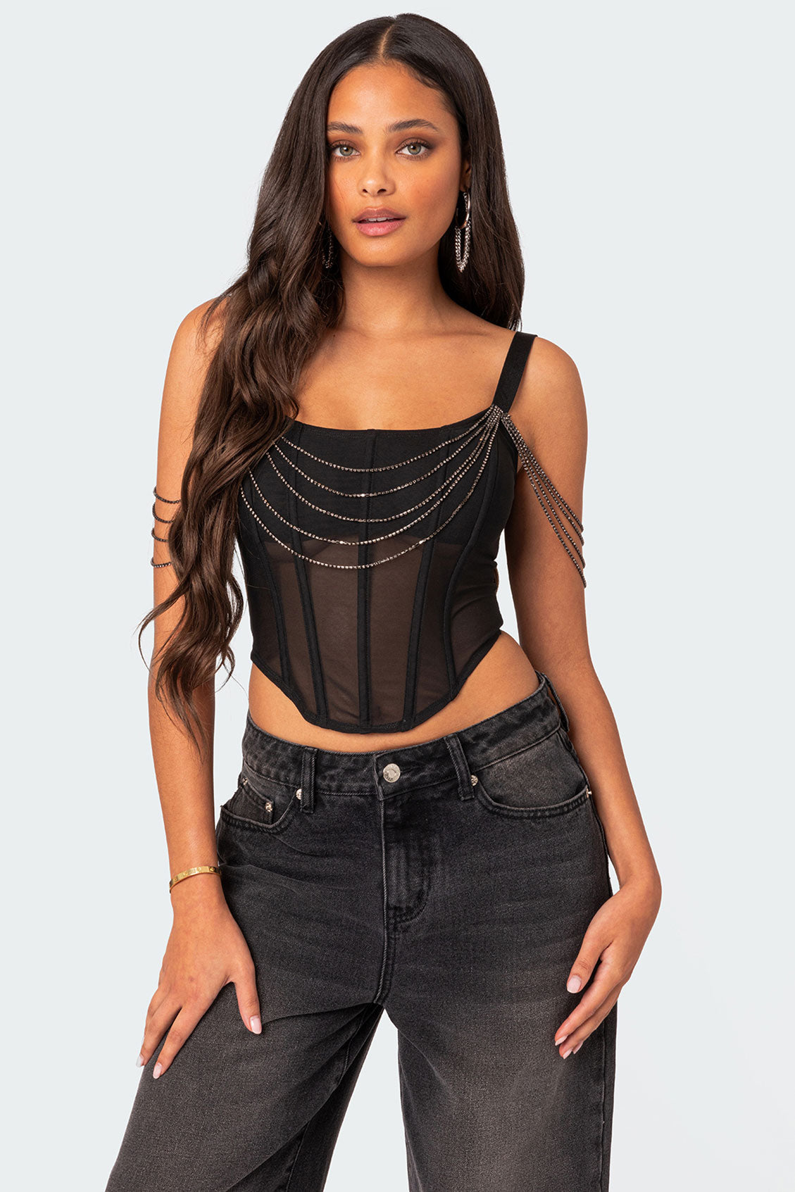 Norah Draped Rhinestone Corset