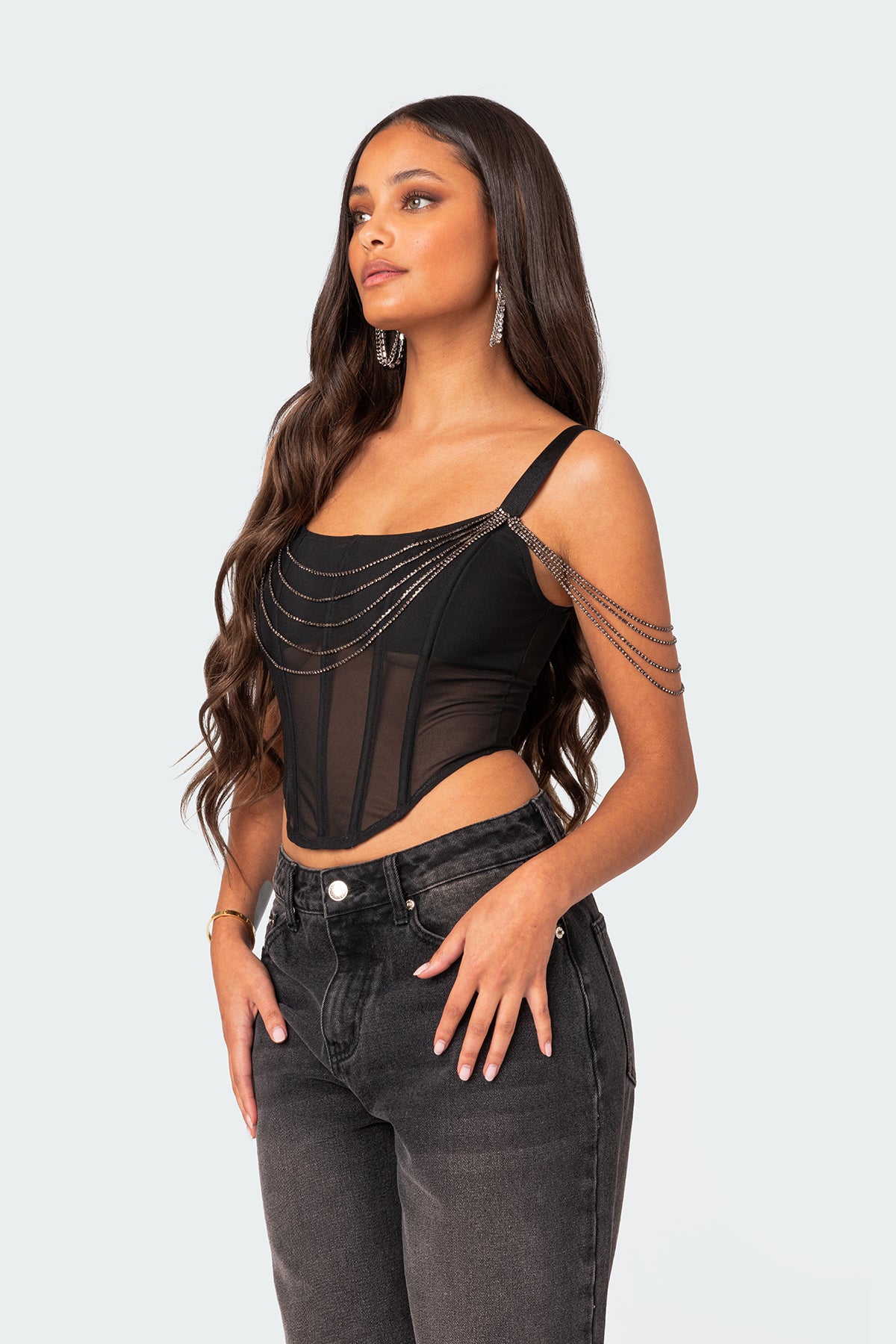 Norah Draped Rhinestone Corset