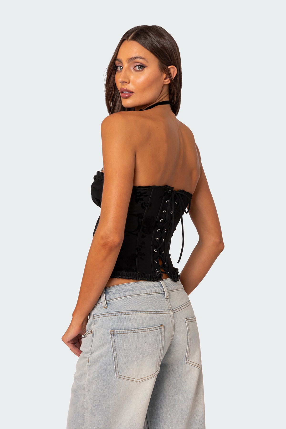 Marnie Velvet Embroidered Corset