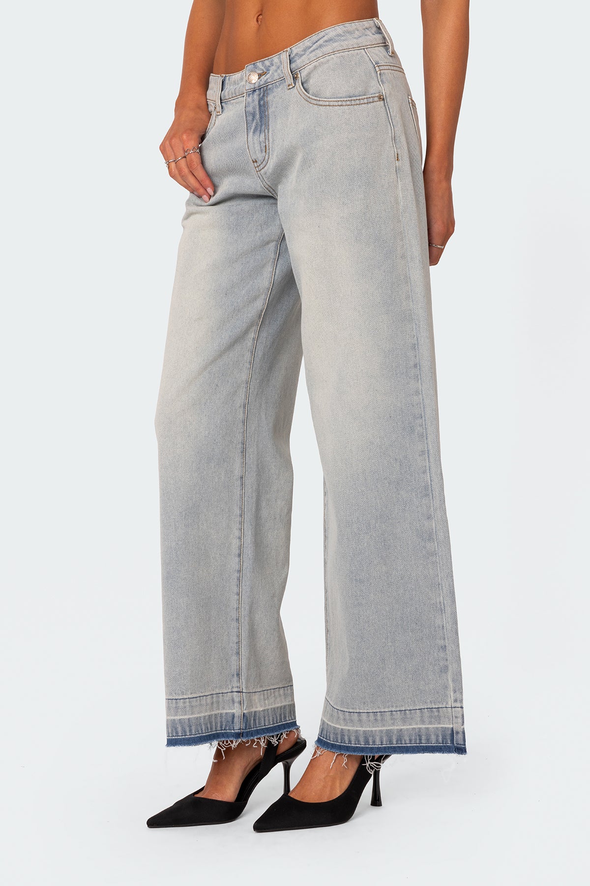 Released Hem Low Rise Jeans