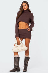 Gino Fold Over Knit Mini Skirt