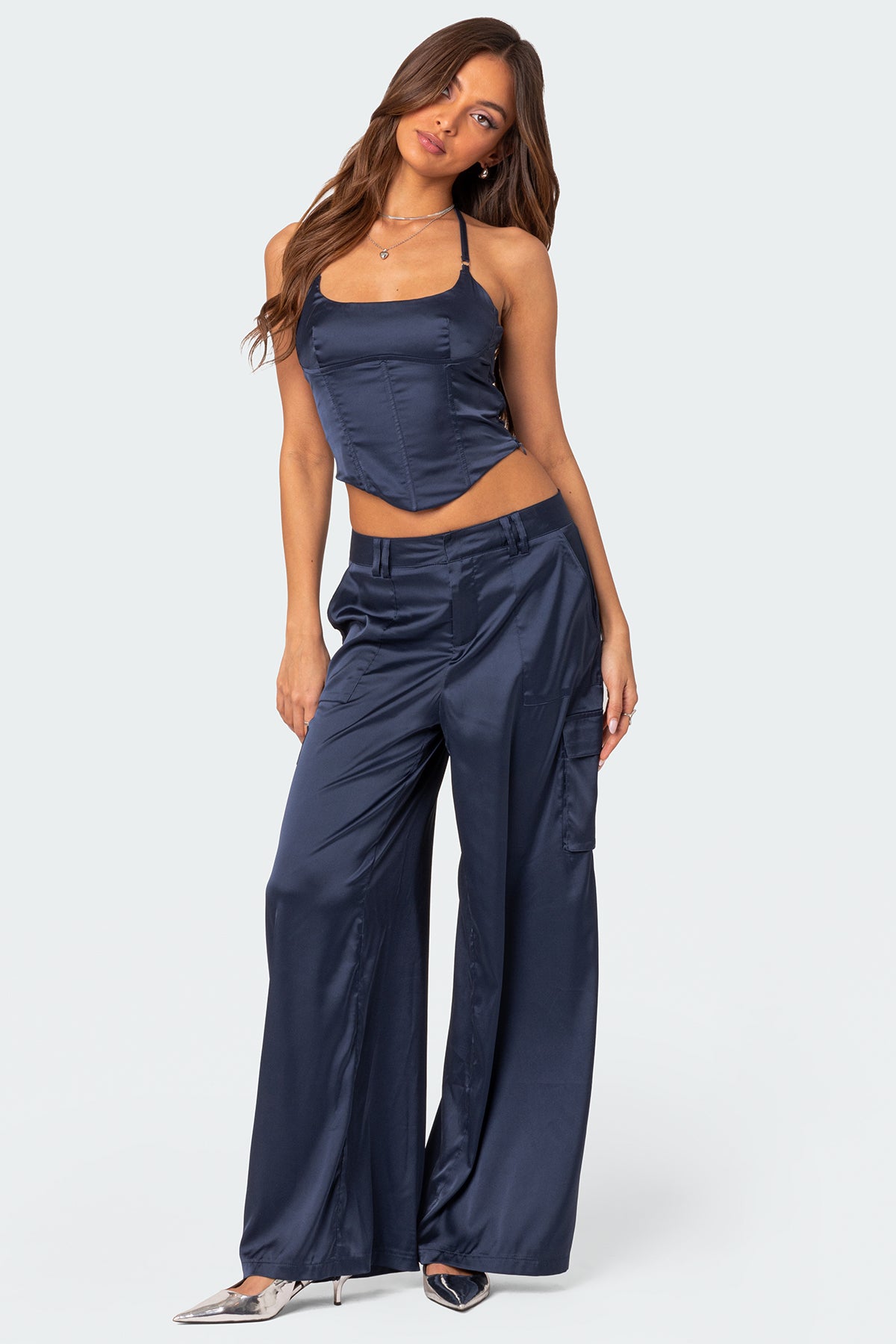 Kelsey Satin Effect Trousers