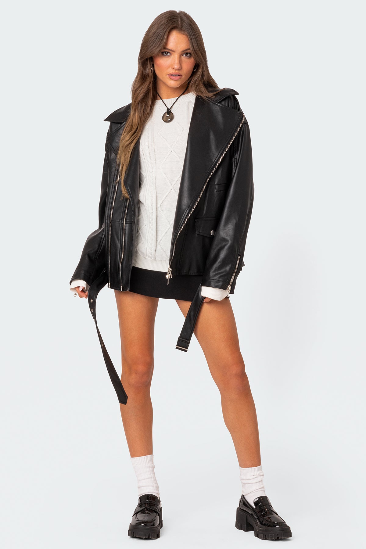 Wrenley Oversized Faux Leather Jacket