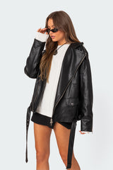 Wrenley Oversized Faux Leather Jacket