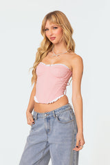 Tempting Textured Ruffle Hem Corset