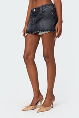 Washed Denim Mini Skirt