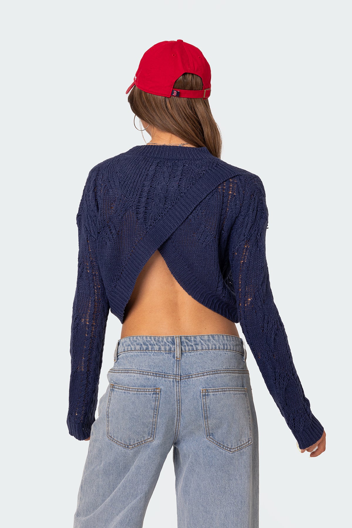 Gabrielle Cropped Cable Knit Sweater