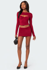 Lara Twist Front Mini Skirt