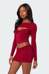 Lara Cut Out Twist Front Top