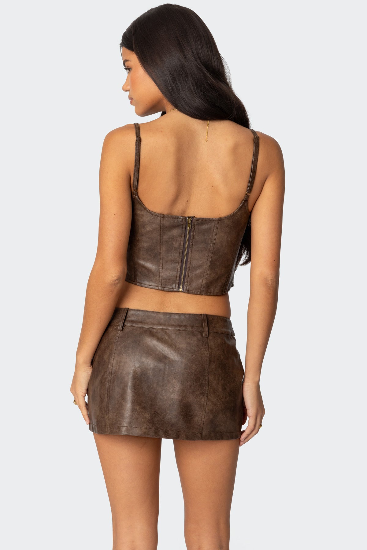 Scout Zip Up Faux Leather Corset