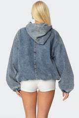 Marney Oversized Studded Denim Hoodie