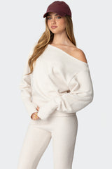 Plush Oversized Asymmetric Sweater