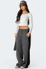 Contrast Panel Sweatpants