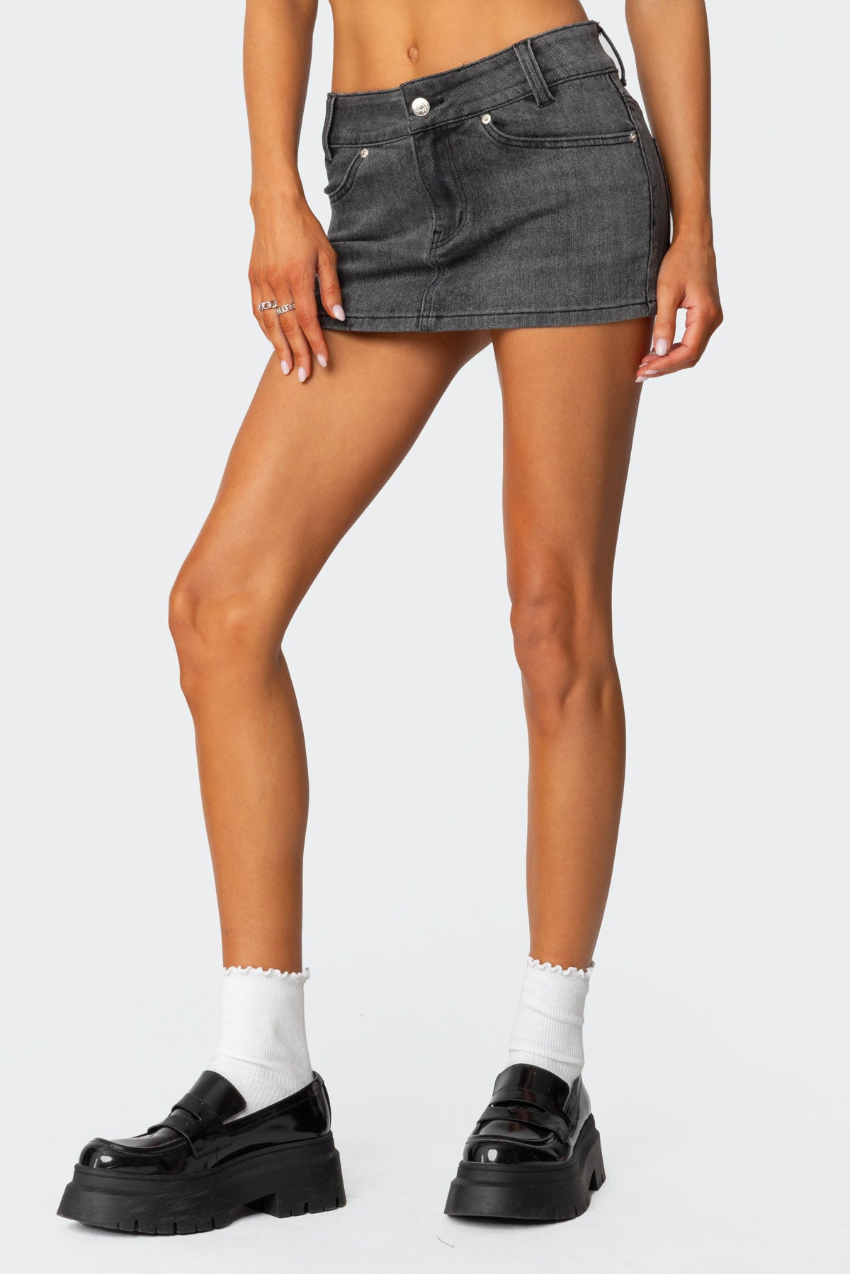 Bev Stretchy Denim Micro Skirt