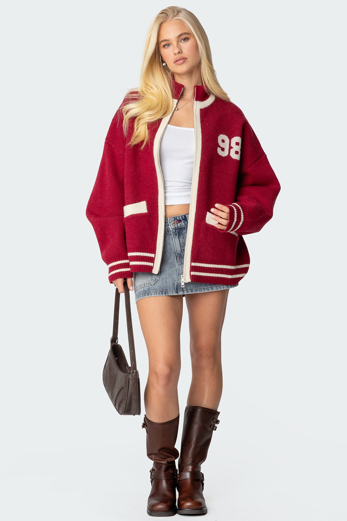 98 Varsity Zip Up Sweater