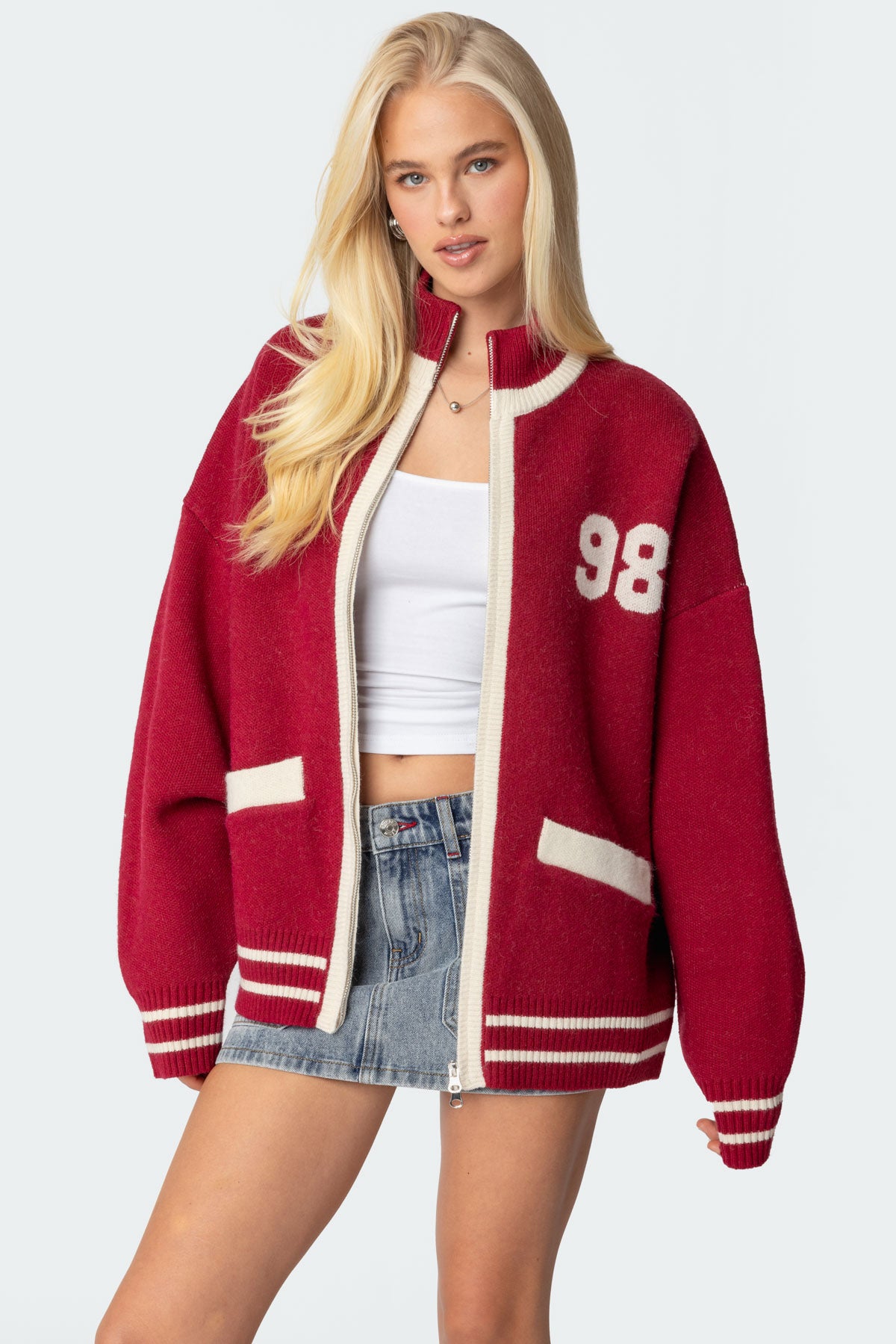 98 Varsity Zip Up Sweater