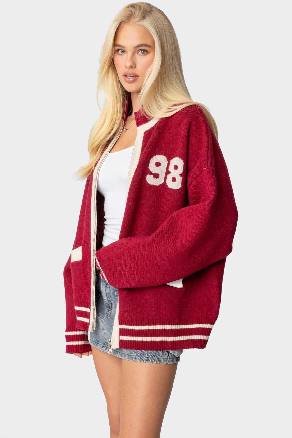 98 Varsity Zip Up Sweater