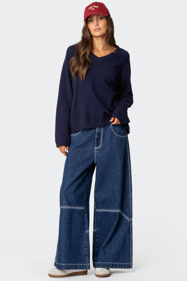 Martha Oversized V Neck Sweater