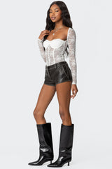 Ally Sheer Lace Cupped Bodysuit