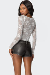 Ally Sheer Lace Cupped Bodysuit