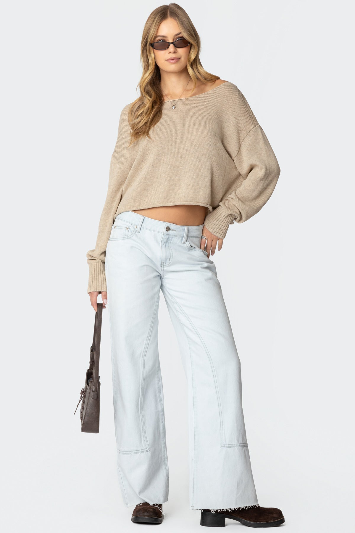 Aviv Wide Neck Oversized Sweater