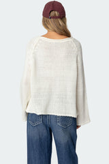 Kangaroo Pocket Oversized Knit Top