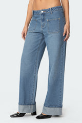 Madi Cuffed Low Rise Jeans