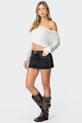 Mia Studded Denim Mini Skirt