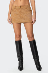 Isa Faux Suede Mini Skirt