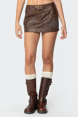 Pax Faux Leather Mini Skirt