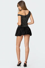 Polka Dot Asymmetric Bubble Skirt Mini Dress