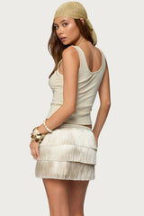 Taliah Beaded Scoop Neck Tank Top