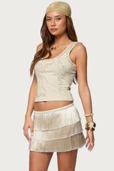Taliah Beaded Scoop Neck Tank Top