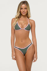 Dina Contrast Triangle Bikini Top