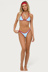 Dina Contrast Triangle Bikini Top